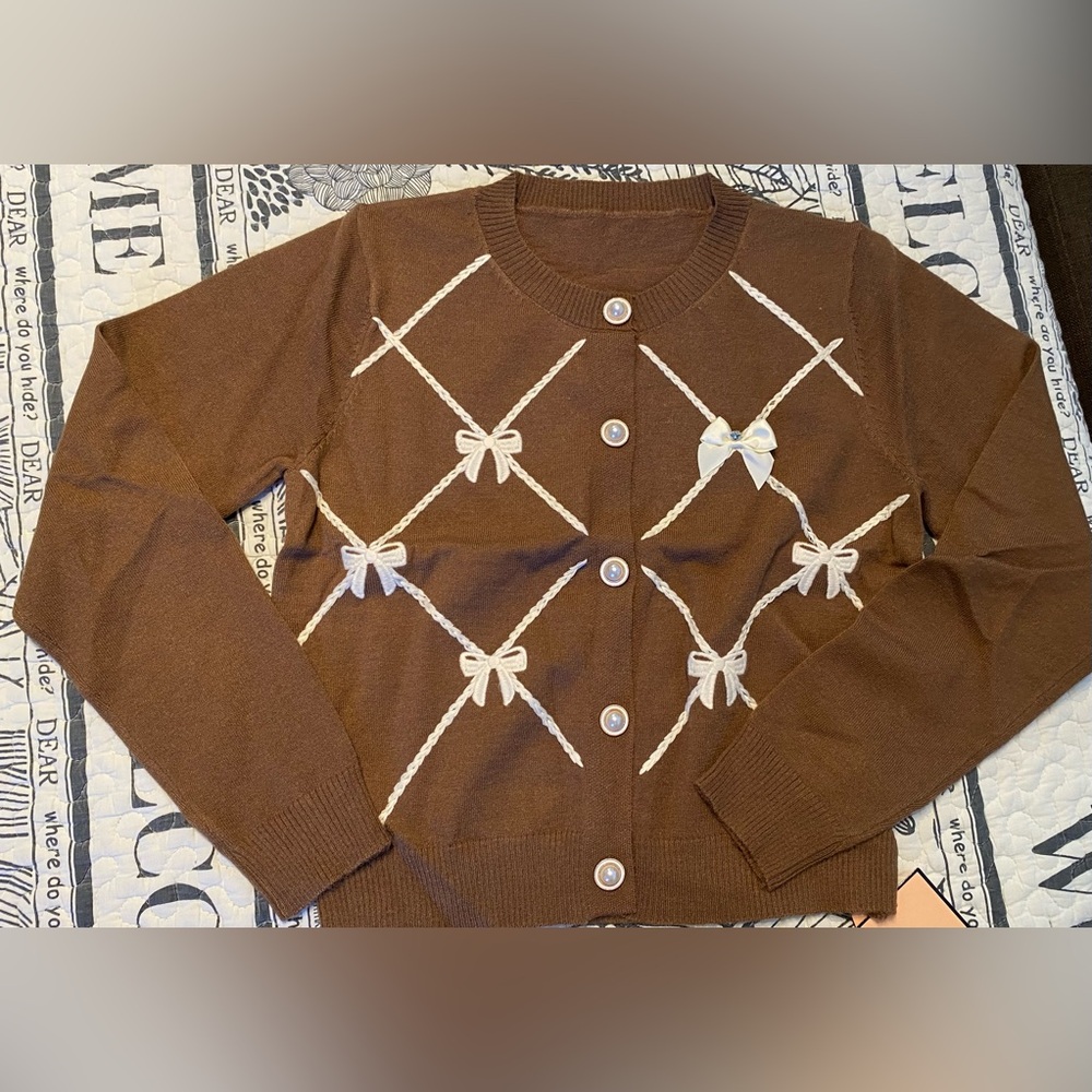 brand new bow cardigan